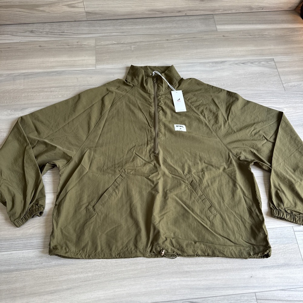 STPL Staple Pigeon Men's Olive Green Windbreaker Jacket Size LARGE NWT NEW